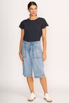 T-Shirt - Broderie Sleeve (Navy)