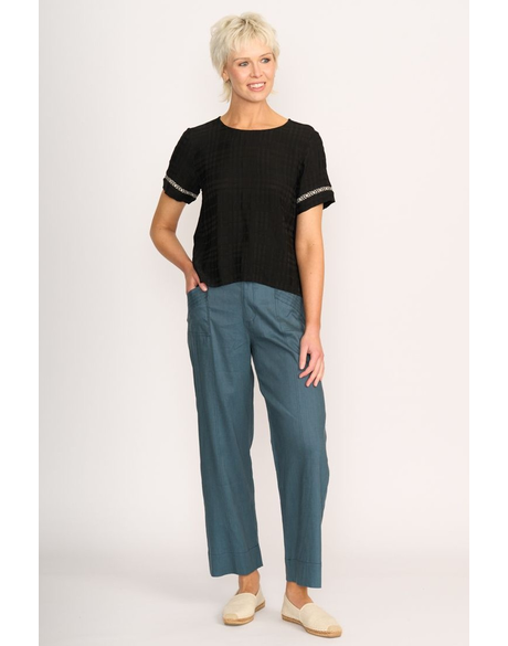 Rib Trim, Step Hem Top