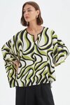 Notch Neck Print Top