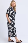Mimosa Tee Dress (Black Yardage Print)