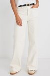 Zoey Ecru High Rise Wide Leg Pocket Jean