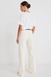 Zoey Ecru High Rise Wide Leg Pocket Jean