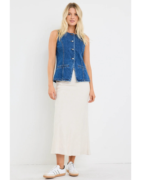 Baseline Marine Blue Denim Vest Top
