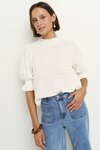 Influential Ivory Texture High Neck Top