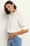 Influential Ivory Texture High Neck Top