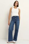 Zoey Marine Blue High Rise Wide Leg Pocket Jean