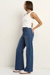 Zoey Marine Blue High Rise Wide Leg Pocket Jean