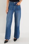 Zoey Marine Blue High Rise Wide Leg Pocket Jean
