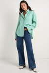 You Got This Green Stripe Poplin Oversized Shirt