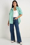 You Got This Green Stripe Poplin Oversized Shirt