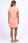 Signature Embroidery Tee Dress (Neon Peach)