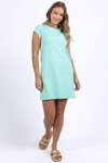 Signature Embroidery Tee Dress (Neon Mint)