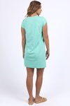 Signature Embroidery Tee Dress (Neon Mint)