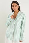 You Got This Green Wide Stripe Oversized Boyfriend Shirt
