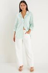 You Got This Green Wide Stripe Oversized Boyfriend Shirt