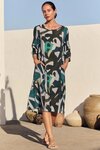 Curve Seam Print Dress