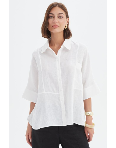 Seam Detail Boxy Shirt