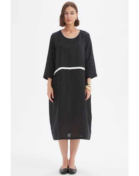 Contrast Trim Ovoid Dress