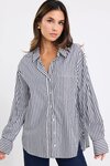 You Got This Black Stripe Poplin Oversized Shirt