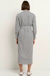 Forward Black Stripe Cotton Midi Shirt Dress