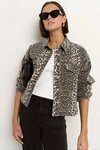 Echo Leopard Print Patch Pocket Denim Jacket