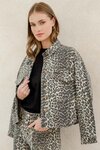 Echo Leopard Print Patch Pocket Denim Jacket