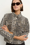 Echo Leopard Print Patch Pocket Denim Jacket
