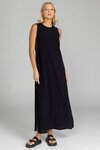 Embraced As One Dress (Black w Black/White Stripe Sideseam)