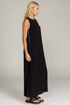 Embraced As One Dress (Black w Black/White Stripe Sideseam)