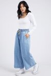 Greta Wide Leg Pant (Mid Blue Denim)