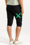 3/4 Apartment Pants (Black w Kelly Green X)