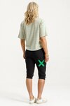 3/4 Apartment Pants (Black w Kelly Green X)