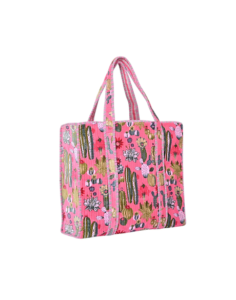 Cactus Velvet Tote (Pink)