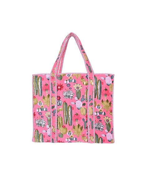 Cactus Velvet Tote (Pink)