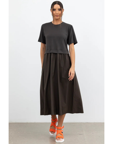 That Way Dress (Olive Black Trim)