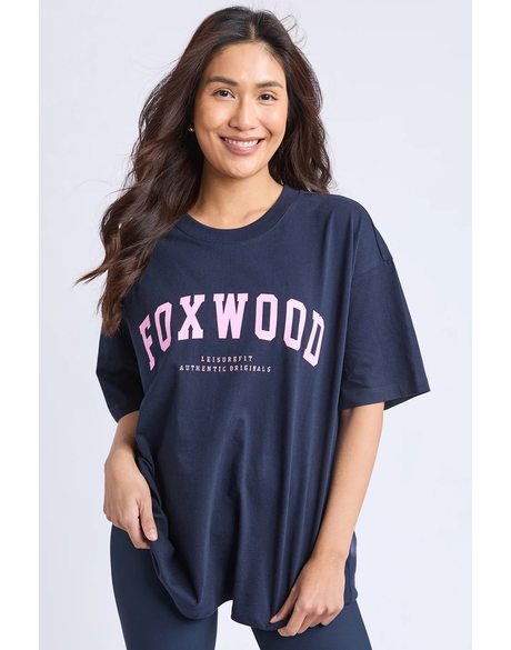 Interval Tee (Navy w Neon Pink)