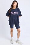 Interval Tee (Navy w Neon Pink)