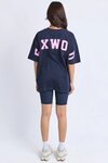 Interval Tee (Navy w Neon Pink)