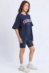 Interval Tee (Navy w Neon Pink)