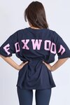 Interval Tee (Navy w Neon Pink)