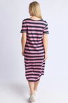 Maeve Midi Dress (Chateau Rose and Navy Stripe)