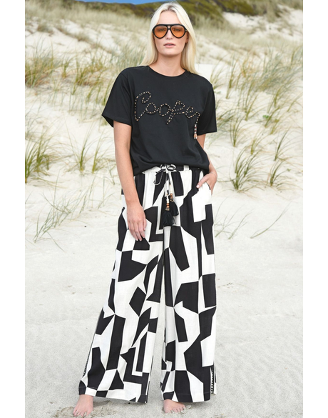 Seville Strolls Trouser (Black Geometric)