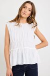 Context Ivory Linen Relaxed Sleeveless Top