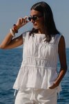 Context Ivory Linen Relaxed Sleeveless Top