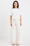Zoey Ecru Petite High Rise Wide Leg Pocket Jean