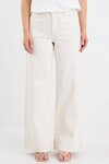 Zoey Ecru Petite High Rise Wide Leg Pocket Jean