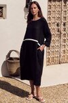 Contrast Trim Ovoid Dress