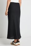Summit Black Linen Blend Tie Waist Bias Maxi Skirt
