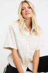 Crucial Ecru Denim Short Sleeve Shacket