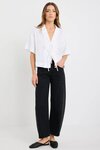 Fasten Ivory Linen Tie Front Shirt